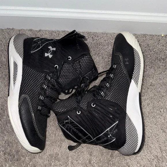 Under Armour Black and White High-Top Sneakers - Picture 2 of 5